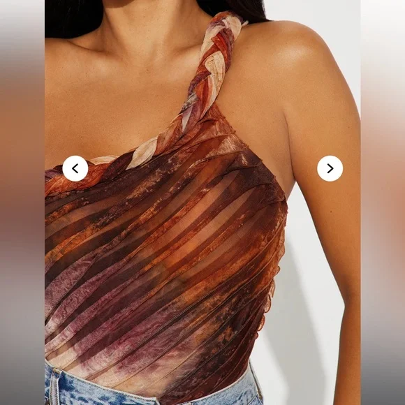 🤎New without tag🤎 Fashion Nova Brown Textured Bodysuit - Picture 4 of 9